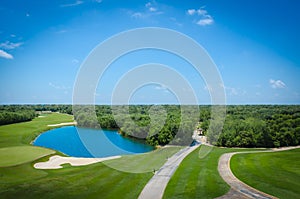 Golf course located in the mexican caribbean