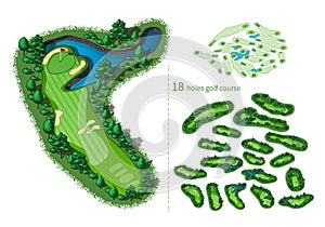 Golf course map 18 holes