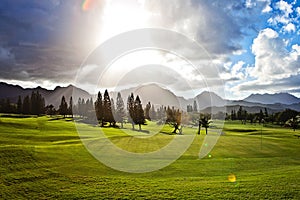 Golf course in Oahu, Hawaii