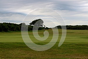 Golf Course Putting Green and Fairway View