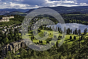 Golf course and residential subdivision at Shannon Lake in the Okanagan Valley West Kelowna British Columbia Canada