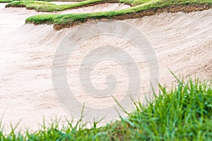 golf course sandpit background,Obstacle bunkers are used for golf tournaments photo