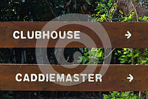 Golf Course Signs Clubhouse Caddie Master