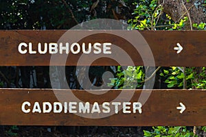 Golf Course Signs Clubhouse Caddie Master photo