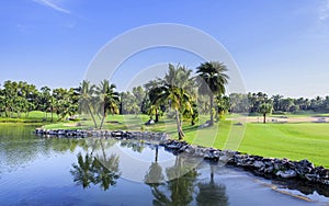 Golf course on a sunny day, Thailand