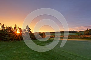 Golf course sunrise