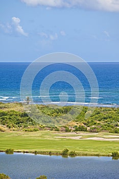 Golf course on tropical island