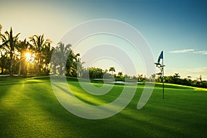 Golf course in trpical resort