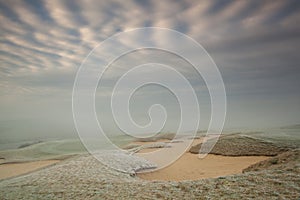 On the golf course in winter