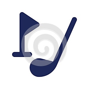 Golf driver and cup tag black glyph ui icon