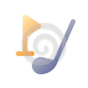 Golf driver and cup tag pixel perfect flat gradient color ui icon