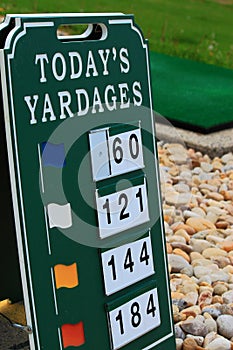 Golf Driving Range Yardage Sign