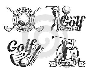 Golf emblem with golfer