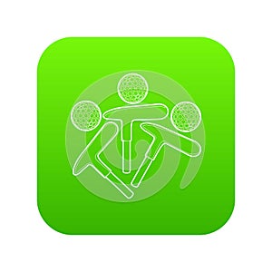 Golf emblem icon green vector