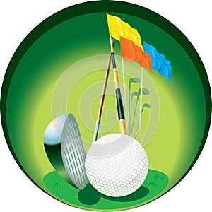 Golf equipment in button