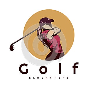 golf female illustration