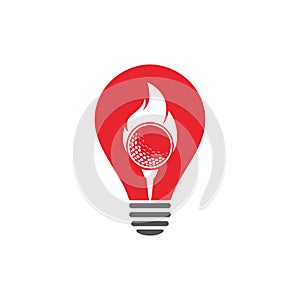 Golf Fire bulb shape concept Logo Template Design