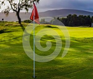 Golf Flag on Spey Valley Championship Golf Course, Aviemore