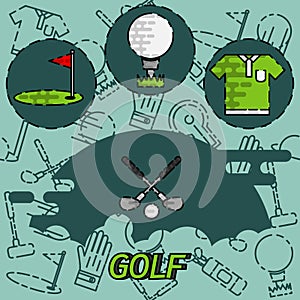 Golf flat concept icons
