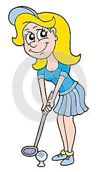 Golf girl vector illustration