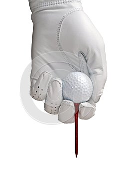 Golf Glove, Ball and Tee