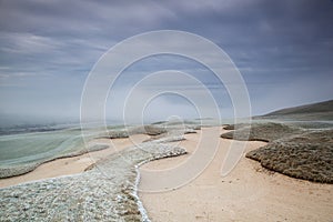 On the golf gourse in the morning