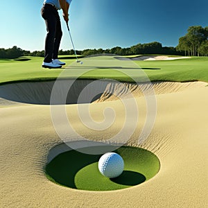 golf green with perfect fairways ball