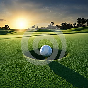 golf green with perfect fairways ball