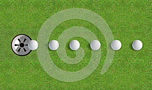 Golf Hole With Ball Approaching