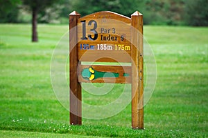 Golf hole sign