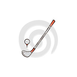 Golf icon and background with flat design
