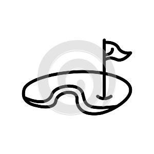 Golf icon vector isolated on white background, Golf sign , line and outline elements in linear style