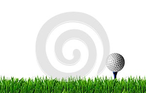 Golf invitation Design poster frame, golf ball on lawn