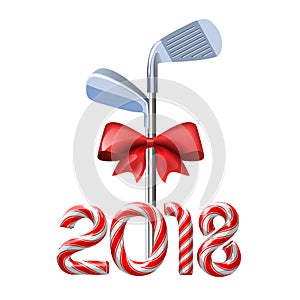 Golf irons with candy cane