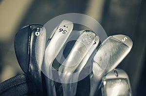 Golf irons macro detail