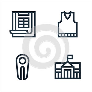 golf line icons. linear set. quality vector line set such as golf club, divot, vest