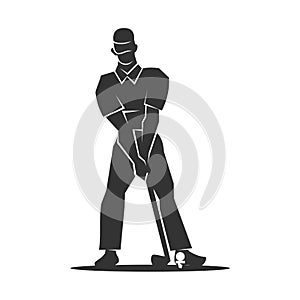 Golf logo. Man Golfing logo. golfer logo. Icon Illustration Brand Identity