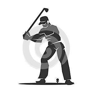 Golf logo. Man Golfing logo. golfer logo. Icon Illustration Brand Identity