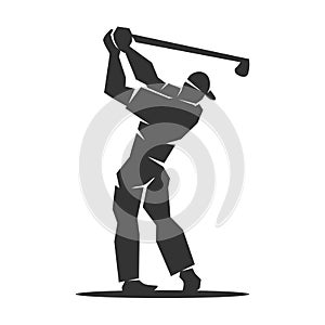 Golf logo. Man Golfing logo. golfer logo. Icon Illustration Brand Identity