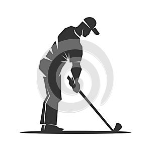 Golf logo. Man Golfing logo. golfer logo. Icon Illustration Brand Identity