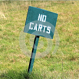 Golf - No Carts Sign