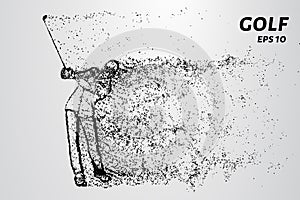 Golf of particles. The golfer strikes the ball