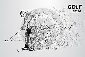 Golf of particles. The golfer strikes the ball