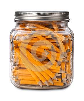 Golf Pencils in a Jar isolated