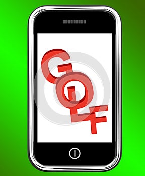 Golf On Phone Means Golfer Club Or Golfing