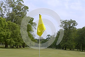 Golf pin flag alerts a pin position