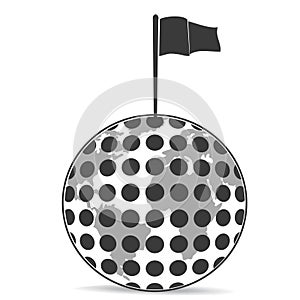 Golf Planet with flag