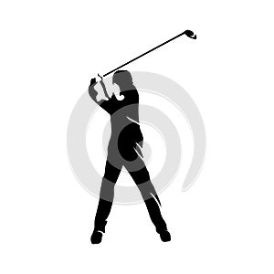 Golf player abstract vector silhouette