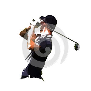 Golf player, geometric vector illustration