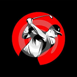 Golf player icon logo